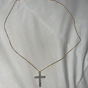The M Jewlers Cross Necklace, Gold Chain, Diamond Studded Cross